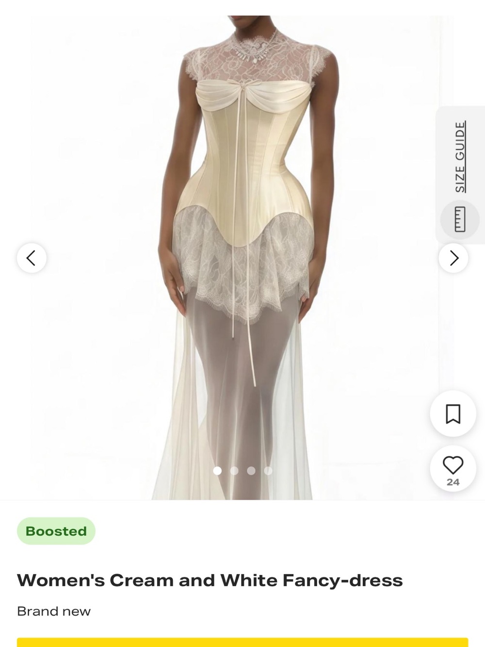Miss rosier Sheer Lace Corset Gown